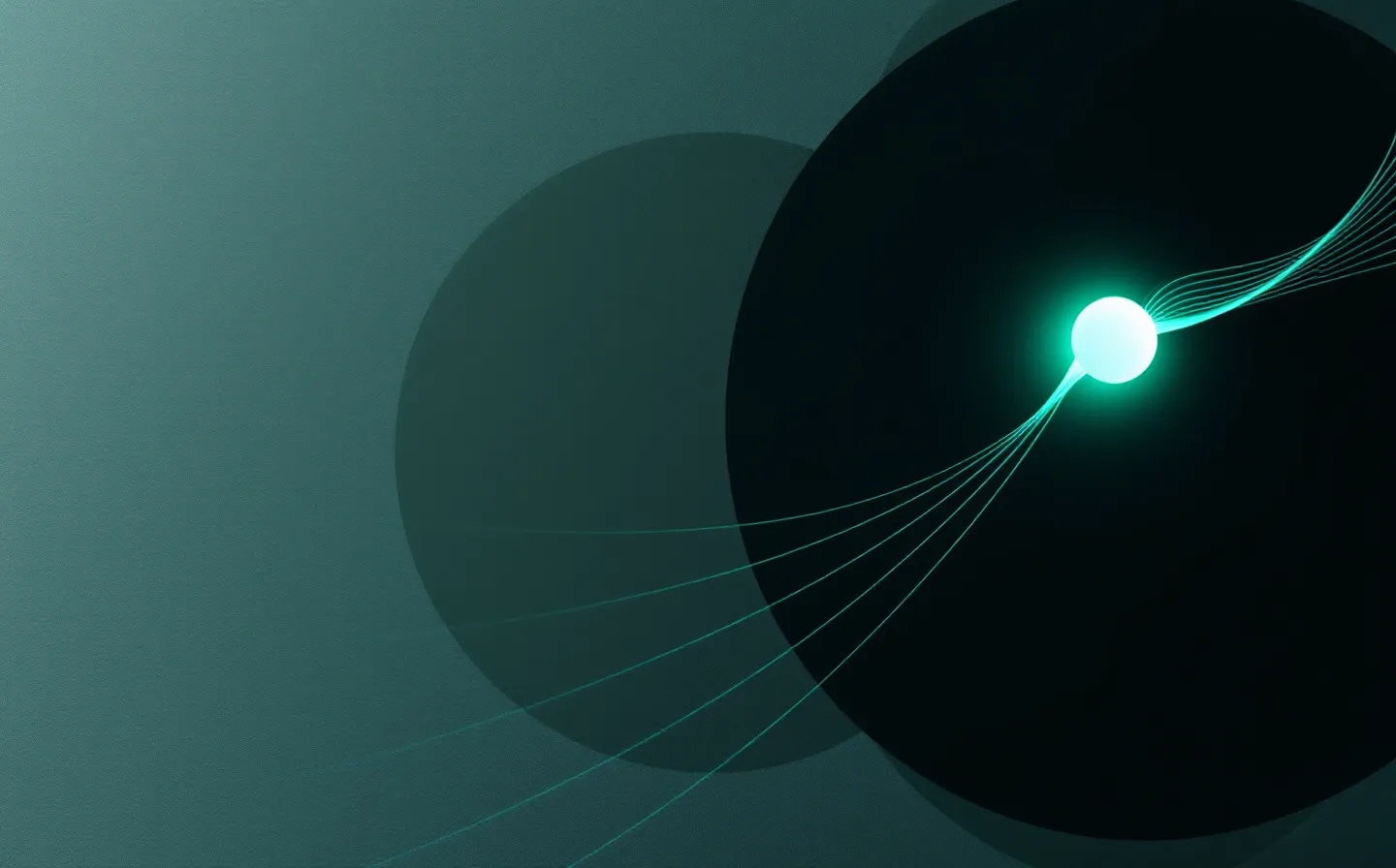 Abstract cool-slate dual GIP and GLP-1 receptor-signalling diagram with wise-green and cyan signal lines on a dark evergreen product-document canvas